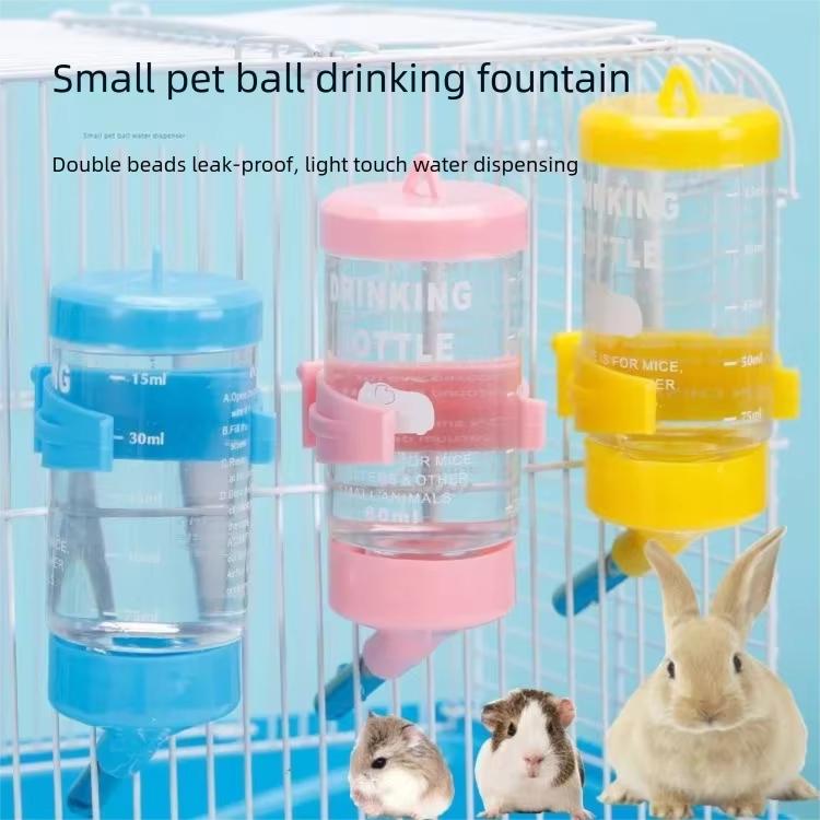 80ML Hamster Drinker Water Bottle No Drip Small Animal Water Dispenser Pet Drinker Stand for Guinea Pigs Bunnies XCWYYP01