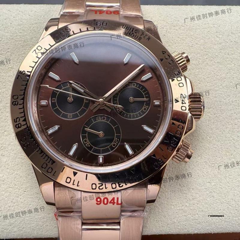 Reloj Mecánico Automático Laodijia Serie Daytona 40mm Oro Rosa para Hombre Panda