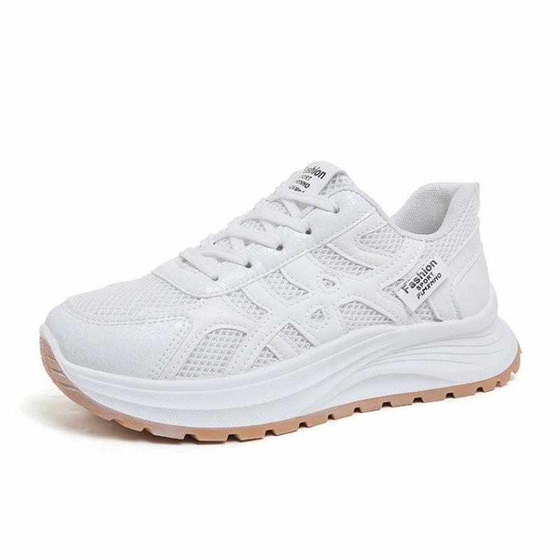 

thick-soled mesh color matching women s shoes new rubber sole versatile dad shoes college style women s sports shoes 35 белый