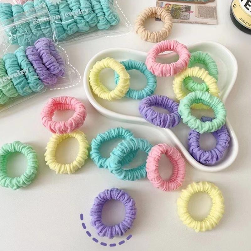 5Pcs Simple  Classic Large Stretch Hair Ties For Women Girls Thick Seamless High Ponytail Holders Elastic Hair Scrunchies