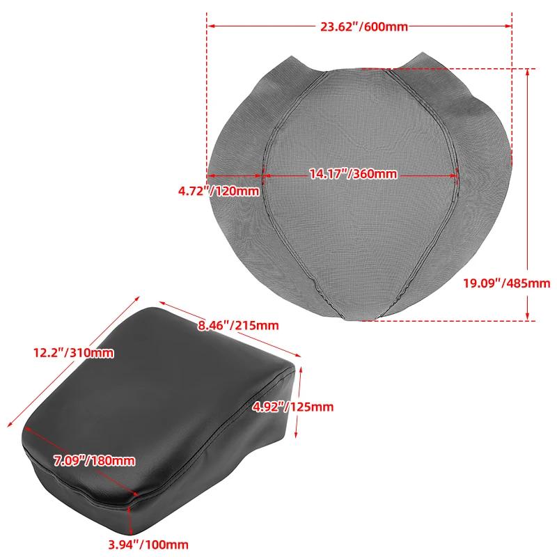 Black Motorcycle Driver Seat Cover Waterproof Sunscreen Motorbike Passenger Cushion Cover For Yamaha Virago XV 400 535 1987-up