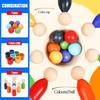 Wooden Classification Game Set, Rainbow Ball and Cup Color Classification Game, Fine Action Learning Toy, Puzzle Education Toy, Sensory Toy