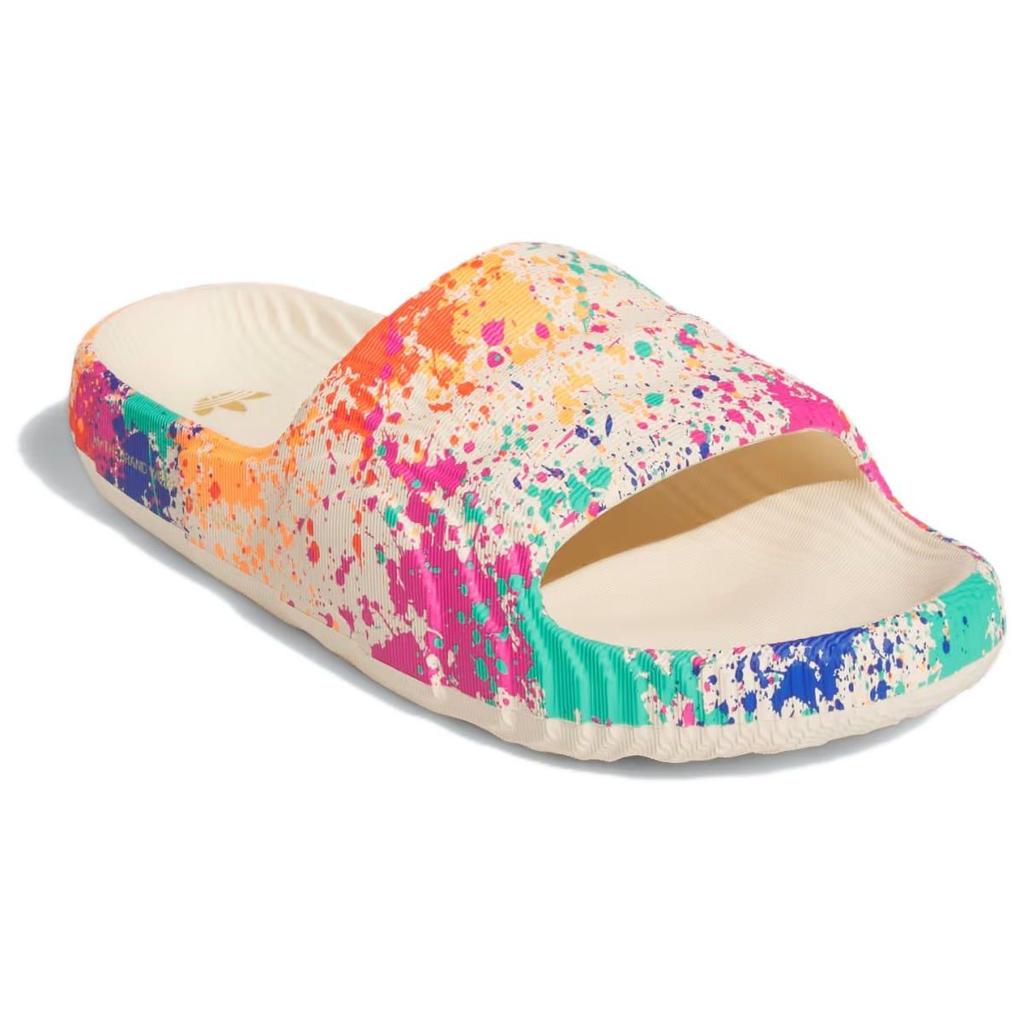 Adidas Adilette 22 Slide Sand Strata Paint Splatter Unisex Sneakers Cream Semi-Solar-Yellow IF1439