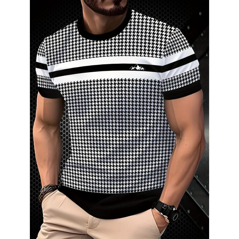 Print Design – Not Textured Non-Real Texture Solely Print Effect Men'S Black And White Houndstooth