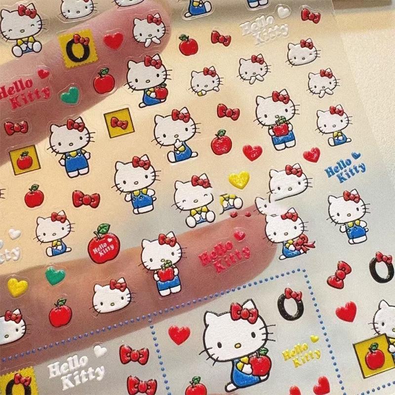 1 Sheet Hello Kitty 3D Nail Art Stickers Nail Stickers Hello Kitty Nail Art Japanese Design Diy Happy Accessories