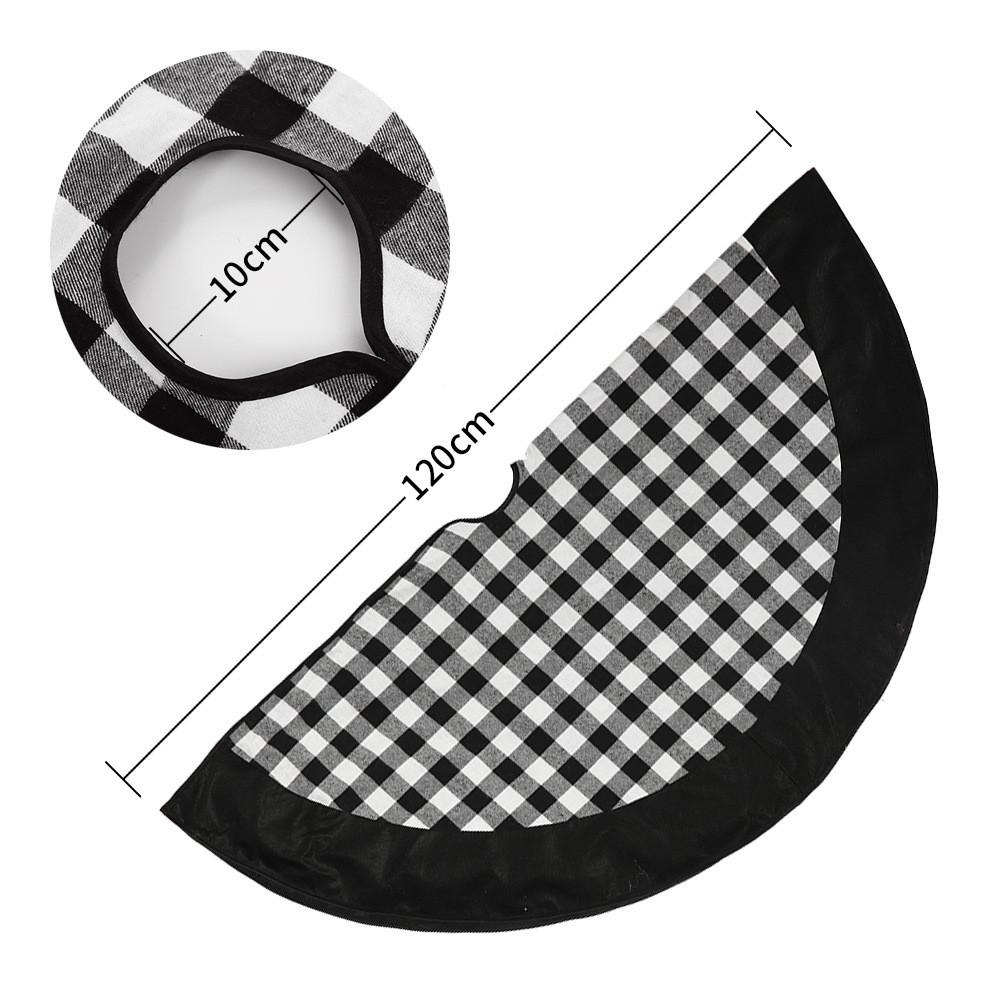Black Beautiful And White Christmas Tree Skirt 120cm For Elegant Holiday Settings