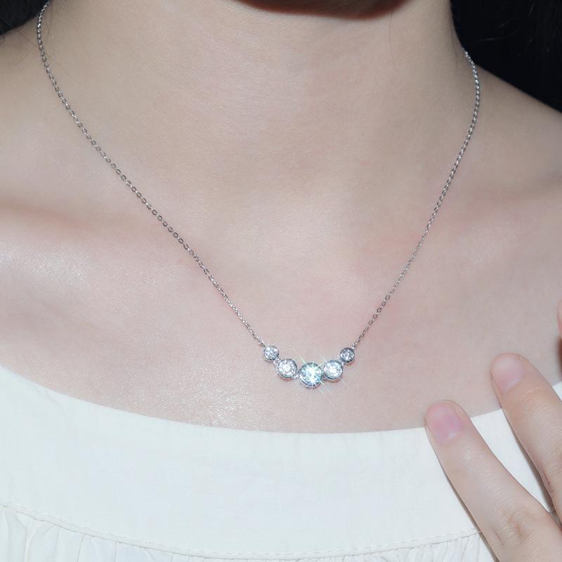 

Caoshi Classic and simple necklace dazzling cubic zirconia jewelry elegant accessories Silver Color engagement jewelry 45cm