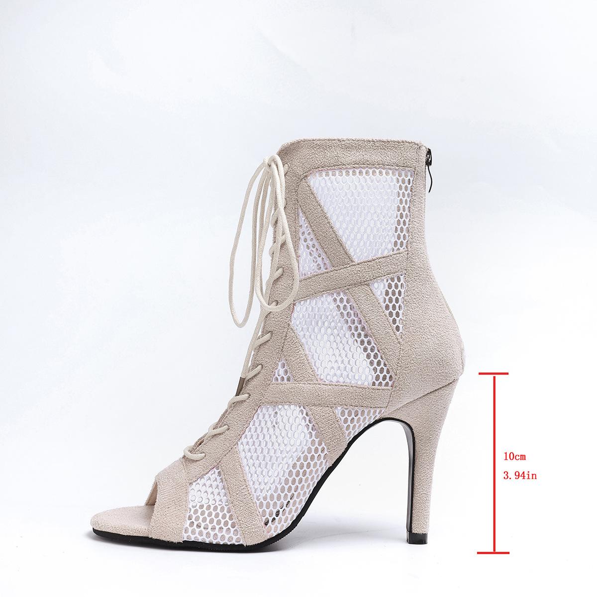 

2025 Европейские и американские новые темные сетчатые модные сексуальные высокие каблуки с перекрестными ремешками, большие размеры, крутые сапоги 20252025 35