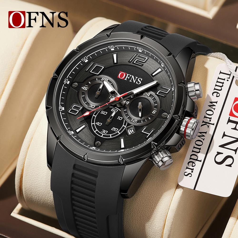 Fashion Three Eye Six Needle Men's Quartz Watch Multi Functional Waterproof Night Light Calendar Male Wristwatches