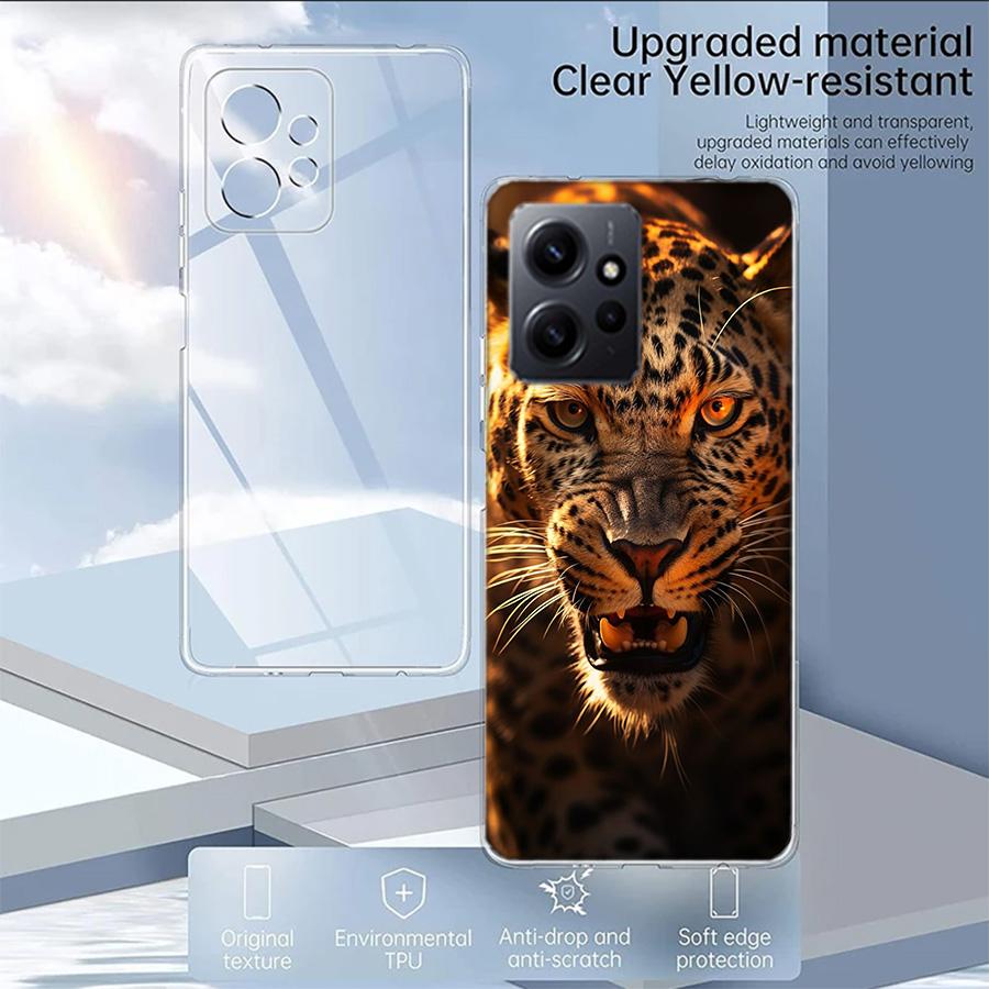 Majestic Leopard Phone Case For Redmi Note 14 15 Pro 5G 13 12 Pro Plus 11 11T 11E 11S 10 Pro 10S 9 9S Cover Cell Clear TPU Capa