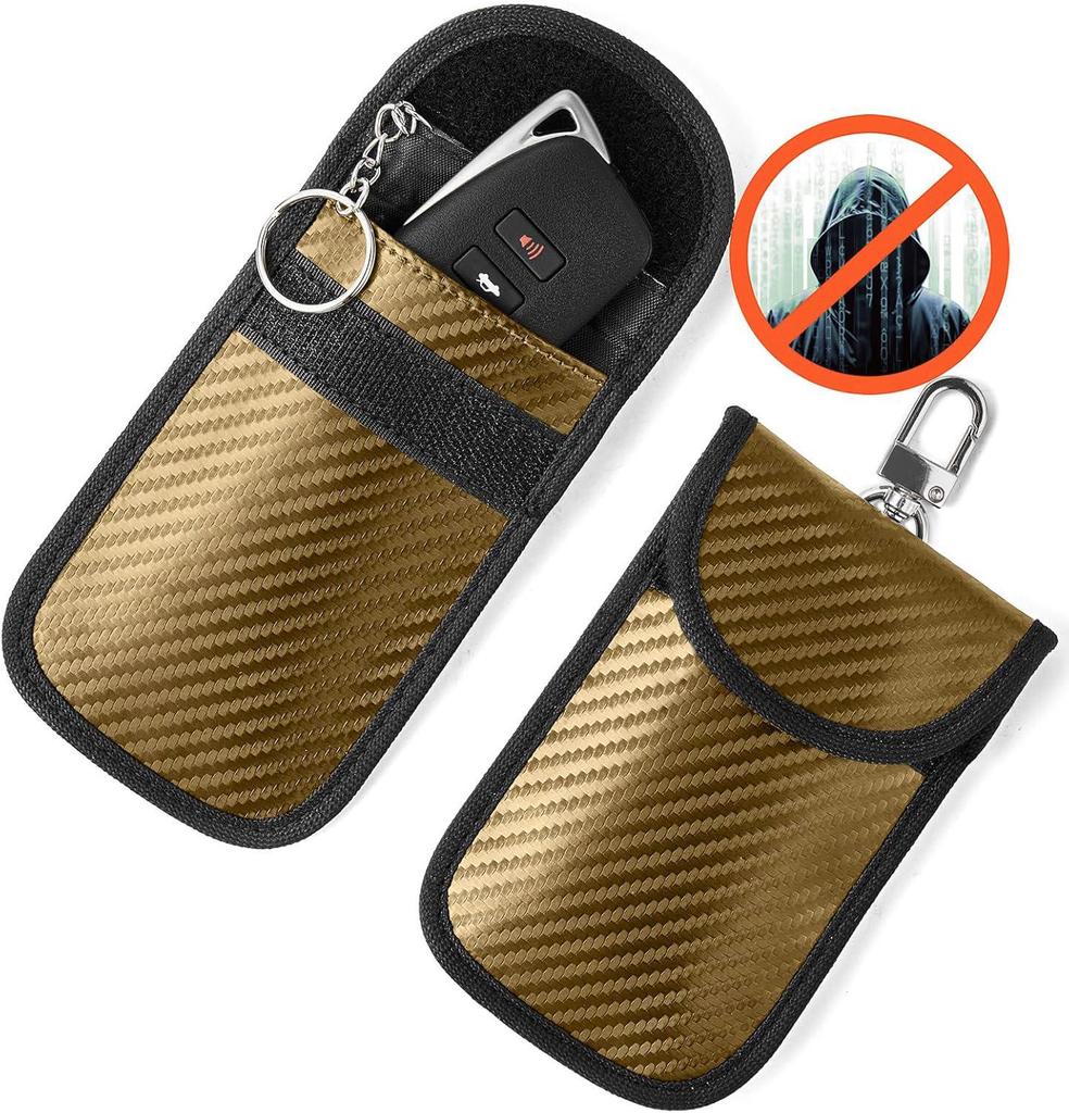 2024 Carbon Fiber Signal Shielding Anti-Theft Car Key Cover with RFID Protection
