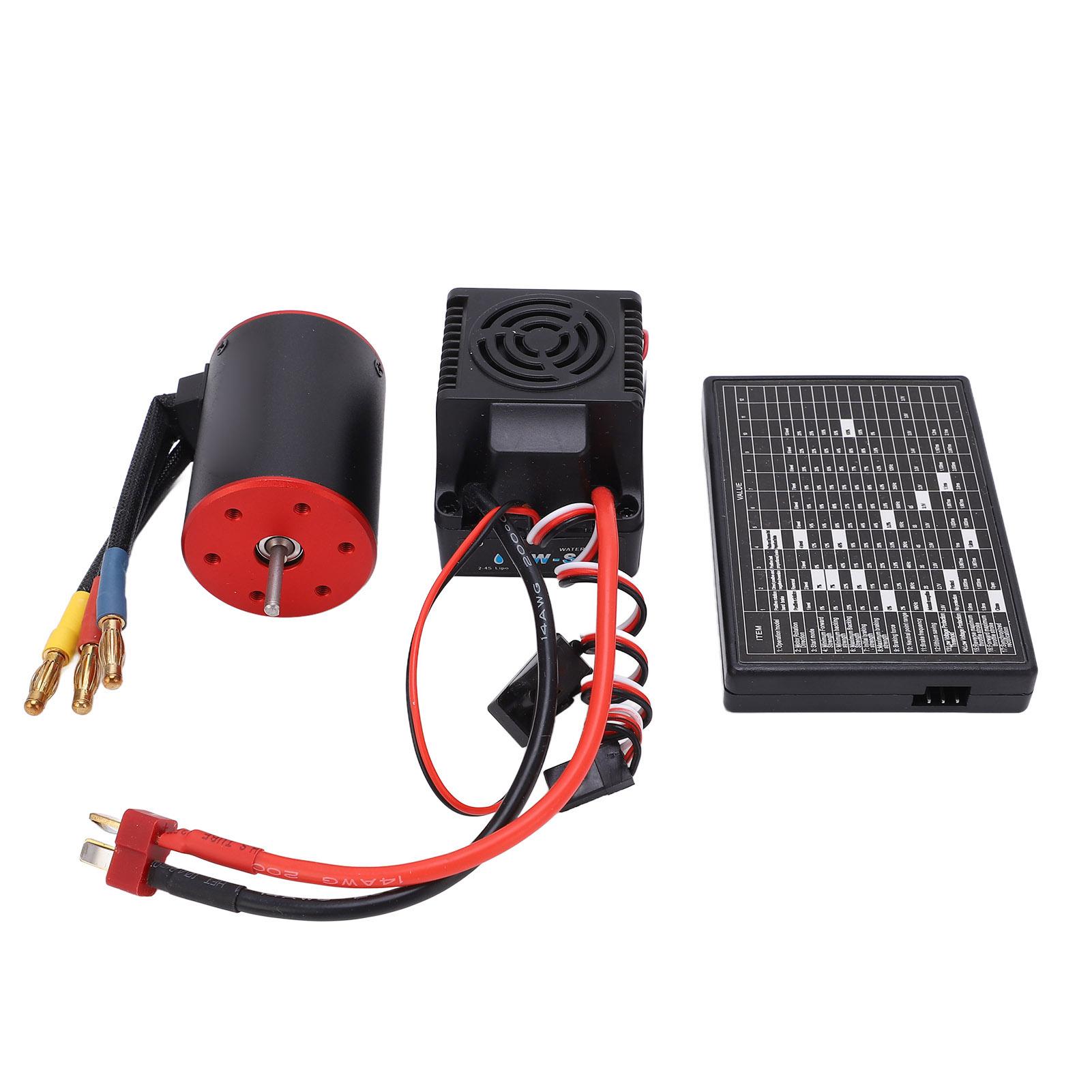 

RC Brushless 80A ESC Kit with 3650 3100KV Waterproof Brushless Motor Programming Card 4mm Banana