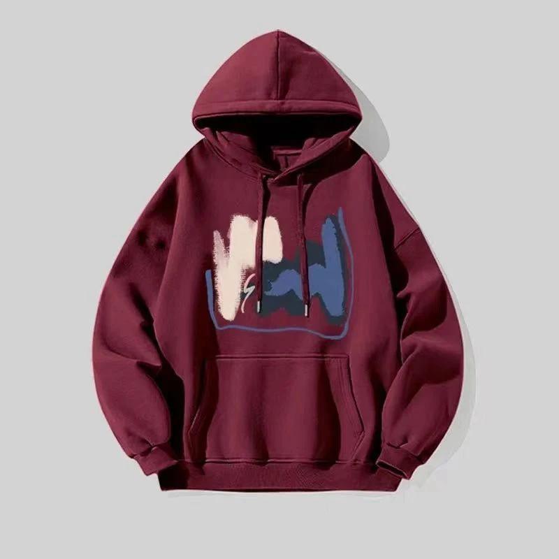New Men and Women for Spring Autumn Fashion Casual Hooded Sweatshirt Fashion Simple Loose Breathable Print Hoodie