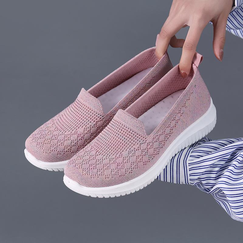 Shoes women's new fly-woven mesh women's shoes casual fashion sports shoes women's mother shoes