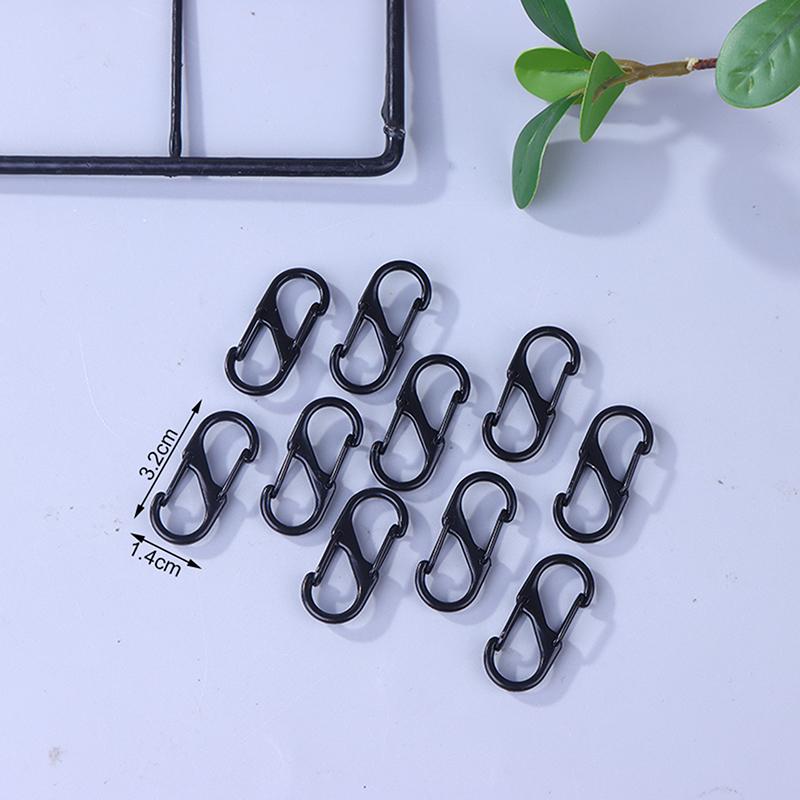 10Pcs S Hooks Eco-Friendly Metal Key Clip Camping Secure Backpacks Fastener Carabiner Keychain Stable Wilderness Survival Tools