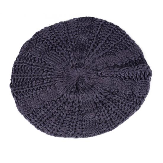 Women Fall Winter Hat Knitted Bonnet Solid Color Elastic Twisted Texture Keep