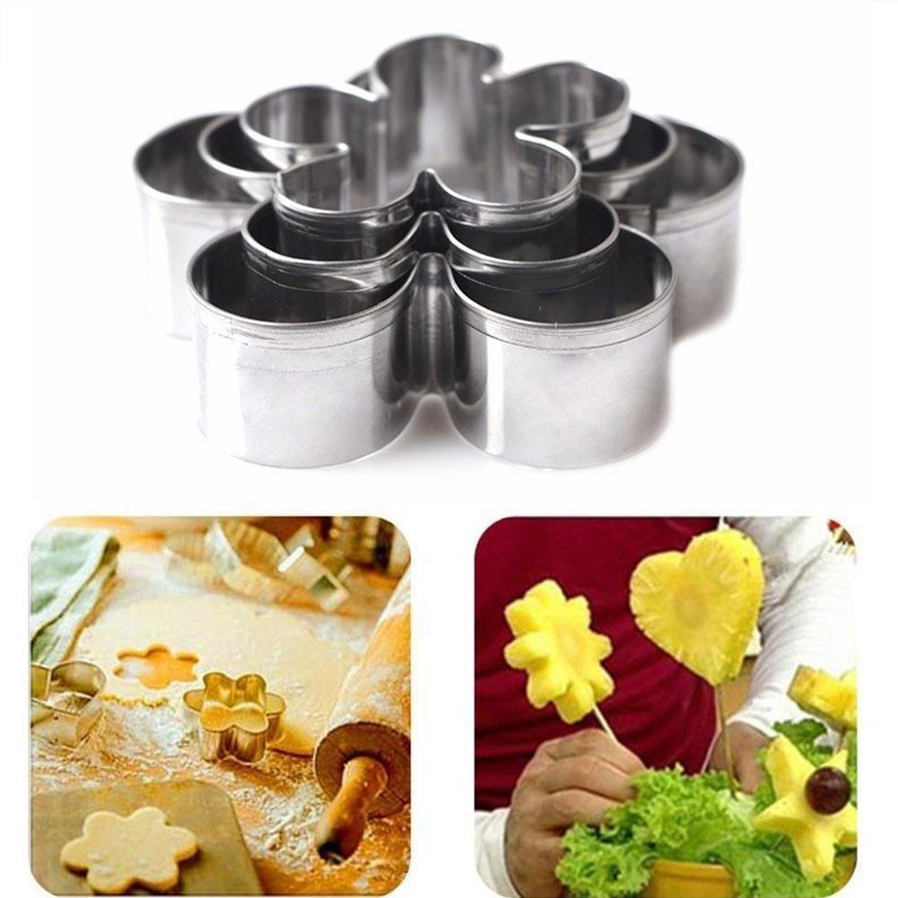 New 5pcs/1set Snowflake Cutter Cookies Stainless Steel Fondant Cake Pastry Mould Biscuit Mold