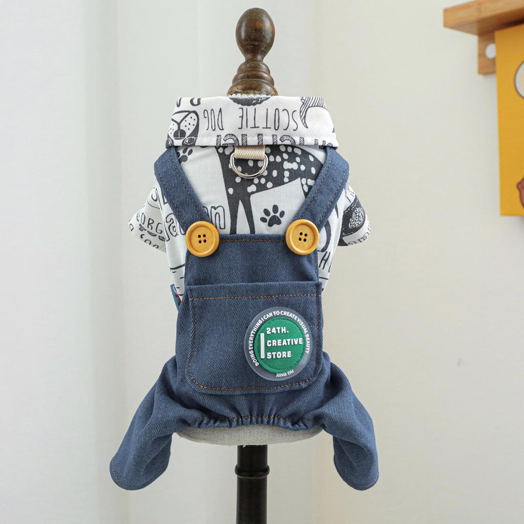 PETCIRCLE Pet Circle Dog Quad Pet Clothing Clothing Corduroy Good Friends Overalls Collection