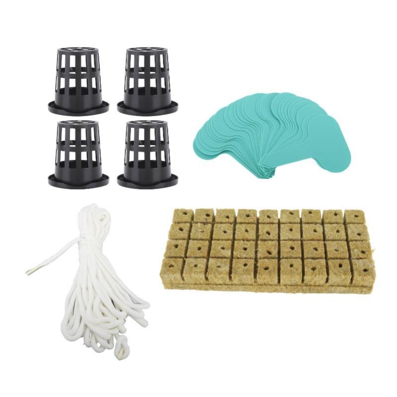 72 Set 1 Inch Rockwool Cubes With 2 Inch Net Pots For Hydroponics Growing System Good Water Absorption Hydroponics Mesh Net Cup
