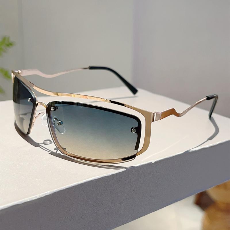 

Fashion Sunglasses Women New Irregular Rim Gradient Outdoor Shades Ins Trendy Luxury Brand Design Stylish Sun Glasses as picture shows