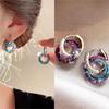New Wine Red Velvet Rose Pearl Earrings for Women Vintage Red Rose Elegant High-end Studs Earrings Jewelry Accessories