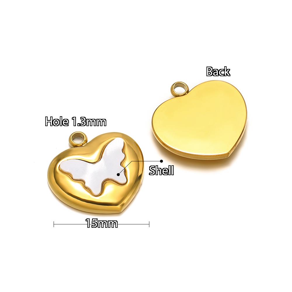 5pcs Stainless Steel Heart Shell Charms Fish Tail Earring Pendant DIY Women Jewelry Making Supplies Wholesale Necklace Findings