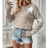 Women's Autumn Star Pattern Long Sleeve Round Neck Pullover Sweater