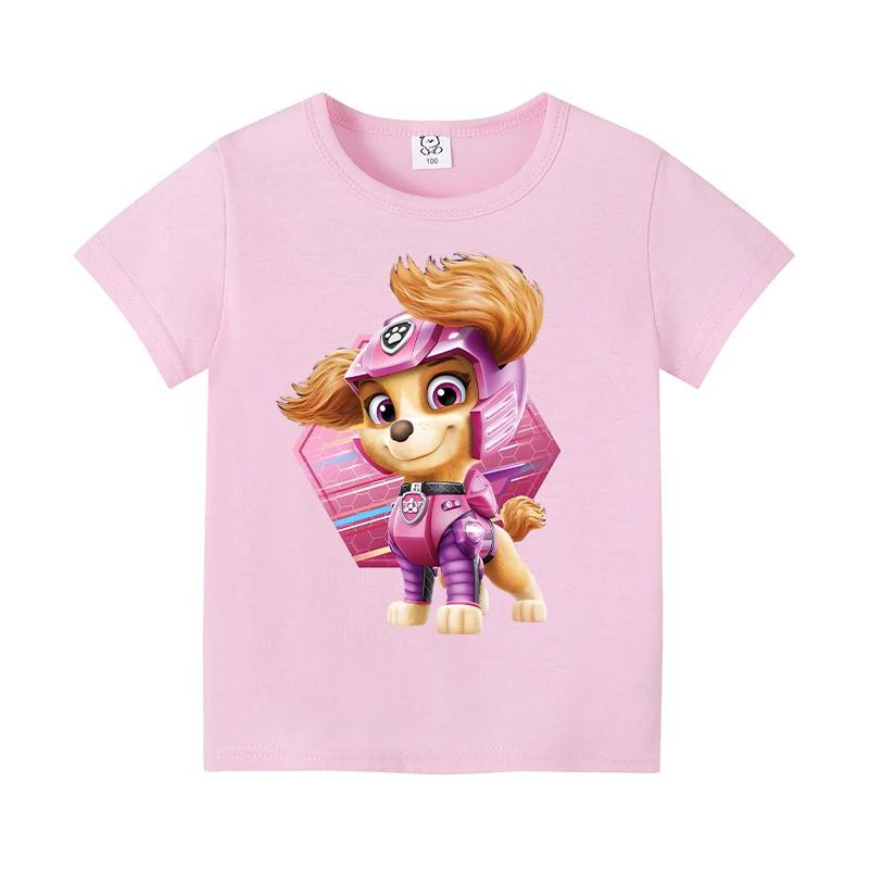 Paw Patrol Children Tops Kids Cotton T-shirts Cute Cartoon Graphic T Shirts Boys Girls Casual Short Sleeved Summer Kids Clothing