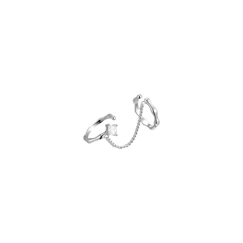 Exquisite Adjustable Open Ring With Geometric Design And Brilliant Zirconia For Women Trendy