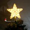 Glimmering Battery-Operated Pentagram Tree Topper Fairy Lights for Christmas and Party Decor.