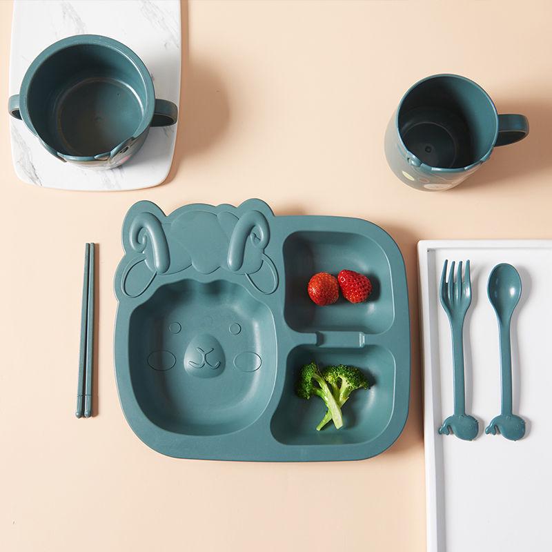 Creative Cartoon Baby Plate & Bowl Set - One-Piece Divided Tableware for Infant Learning To Eat