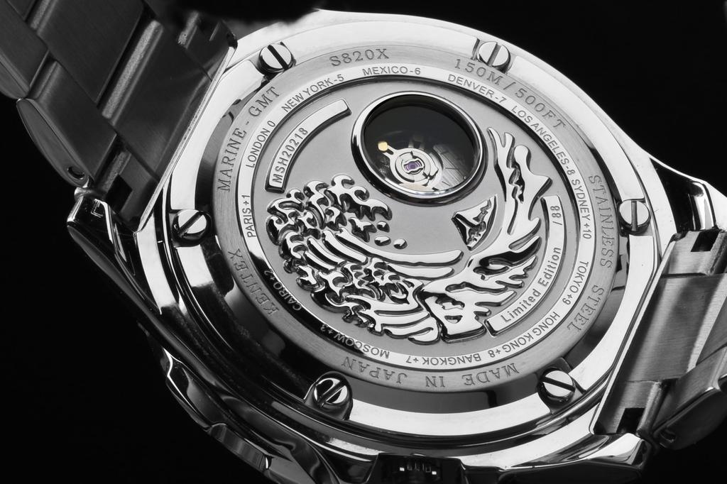 KENTEX Automatische Marine Limited Edition von 99 Silber Herrenuhr, GMT, Stückzahl, S820X-12,