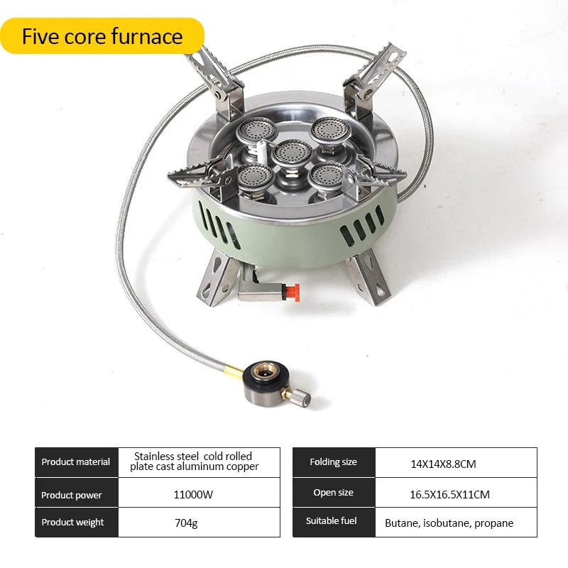 6800W/11000W Camping Gaskocher Outdoor Tragbarer Ofen Picknickkocher mit Aufbewahrungstasche Touristenbrenner Barbecue Tourismusbedarf