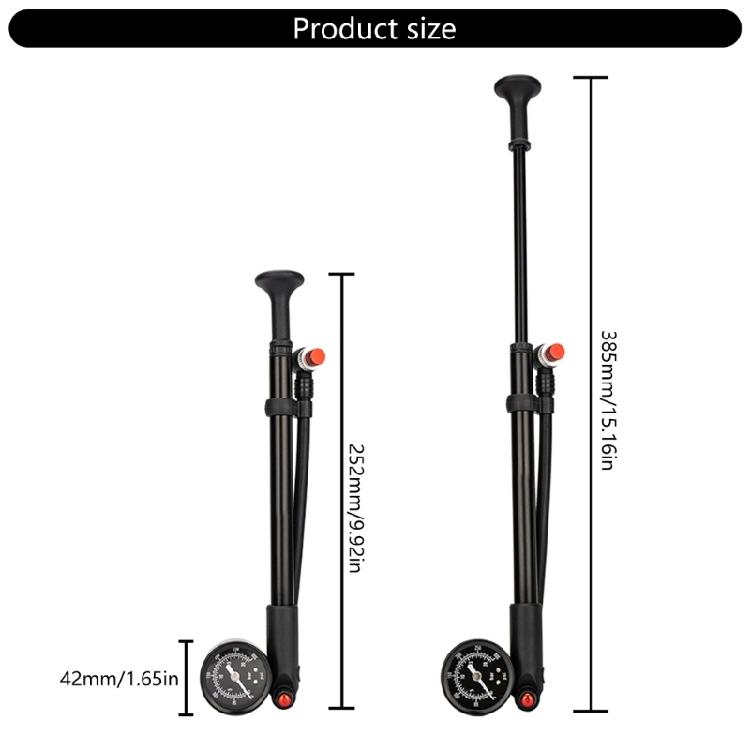 High Pressure 300psi Bike Air Pumps with Gauge Portable Bicycles Shock Pumps Bike Suspension Pumps Shock Absorbers