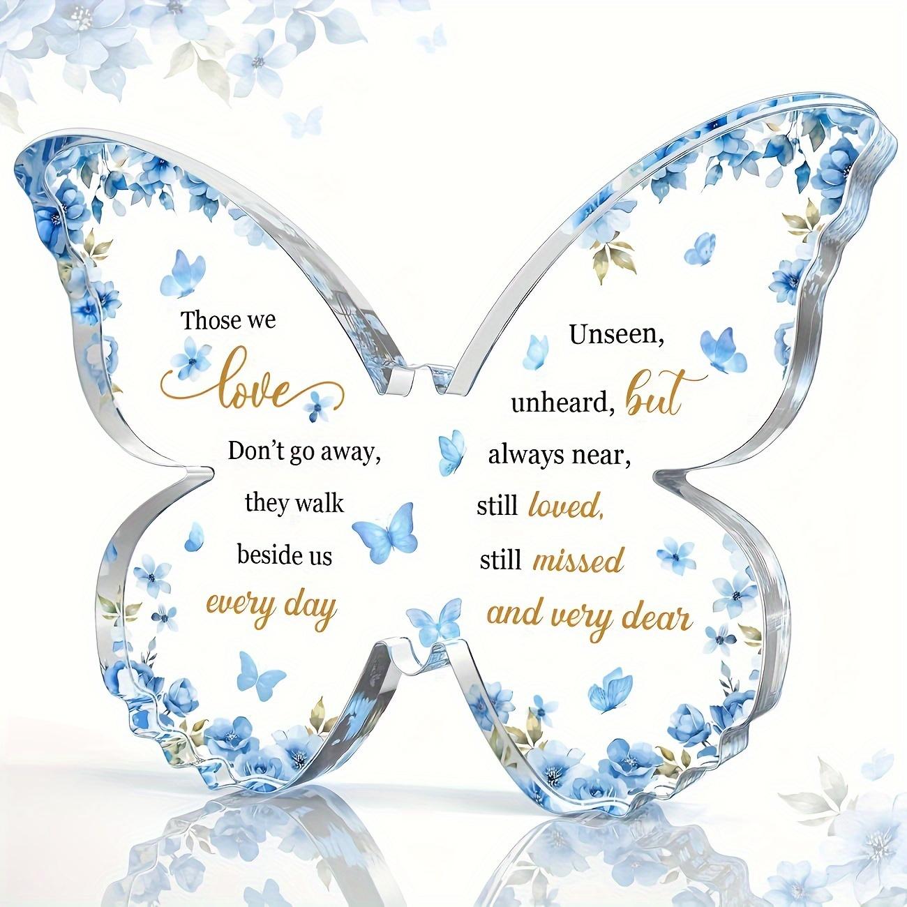 

1pc Sympathy Gifts for Loss of Loved One - Butterfly Acrylic Plaque Gift with Warm Words - Memorial Bereavement Gifts for Loss of Mom Dad 10*10cm