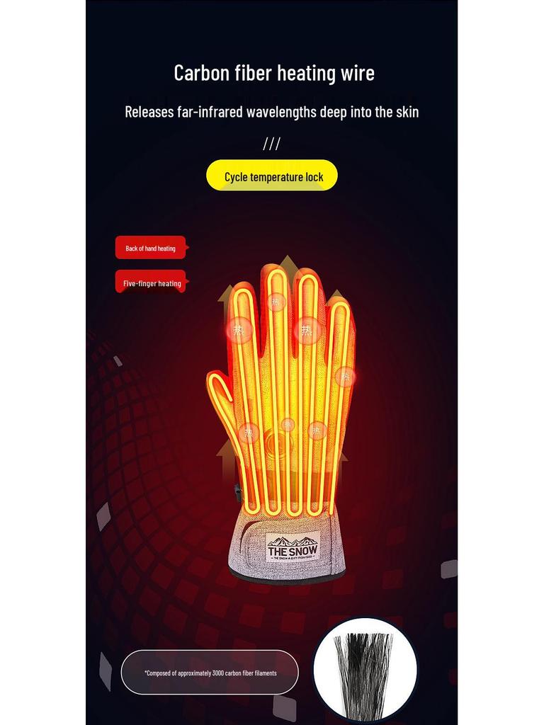 Rechargeable Heated Electric Gloves for Winter Cycling & Motorcycling - Unisex Hand Warmers