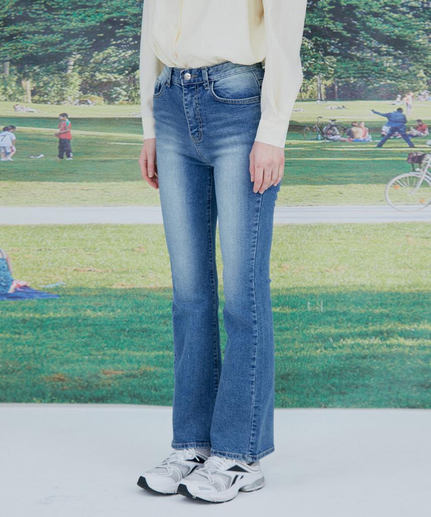 PINBLACK Brushed Washed Semi-Bootcut Denim Pants