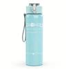 1PC ASA Brand Golden Text Logo Print 750ml colorful plastic sports water bottle leakproof pop up lid with straw for outdoor work home use