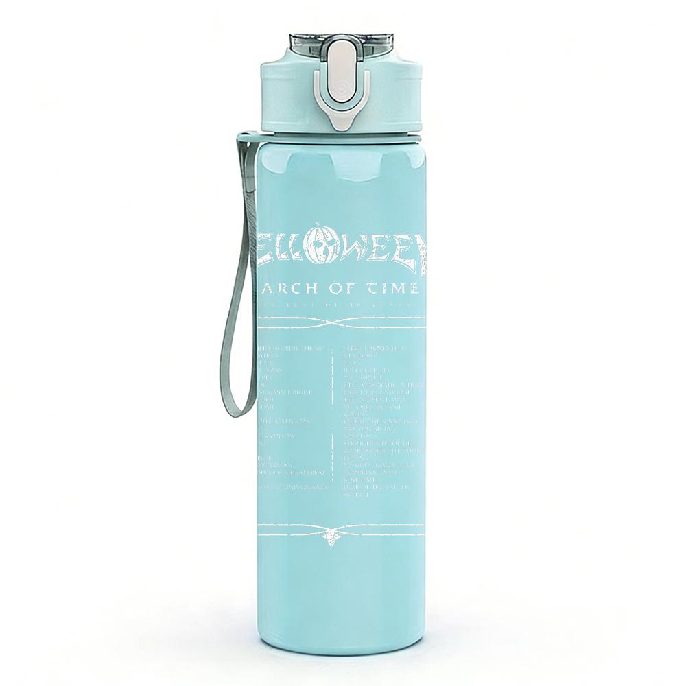 1PC ASA Brand Golden Text Logo Print 750ml colorful plastic sports water bottle leakproof pop up lid with straw for outdoor work home use