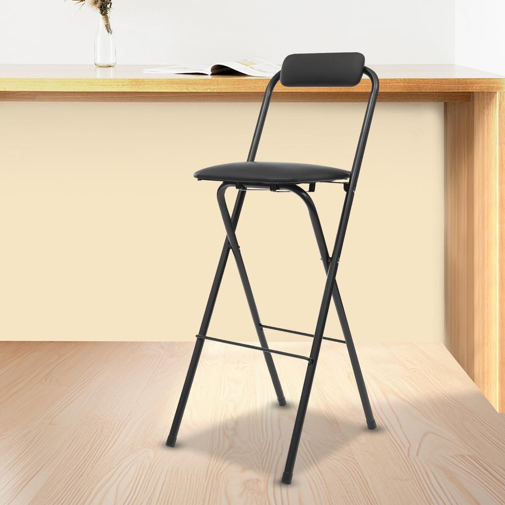 75cm Height Portable Foldable Bar Chair,Tall Folding Chair for Kitchen Office Cafe,Lightweight Compact Stool W/ 275lbs Capacity