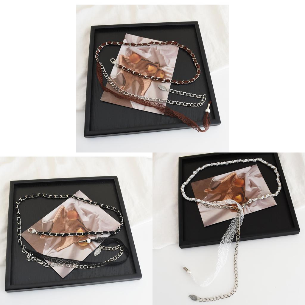 Small Fragrance Style Womens Waist Chain With Lace Chain Tassel Decor For Dresses