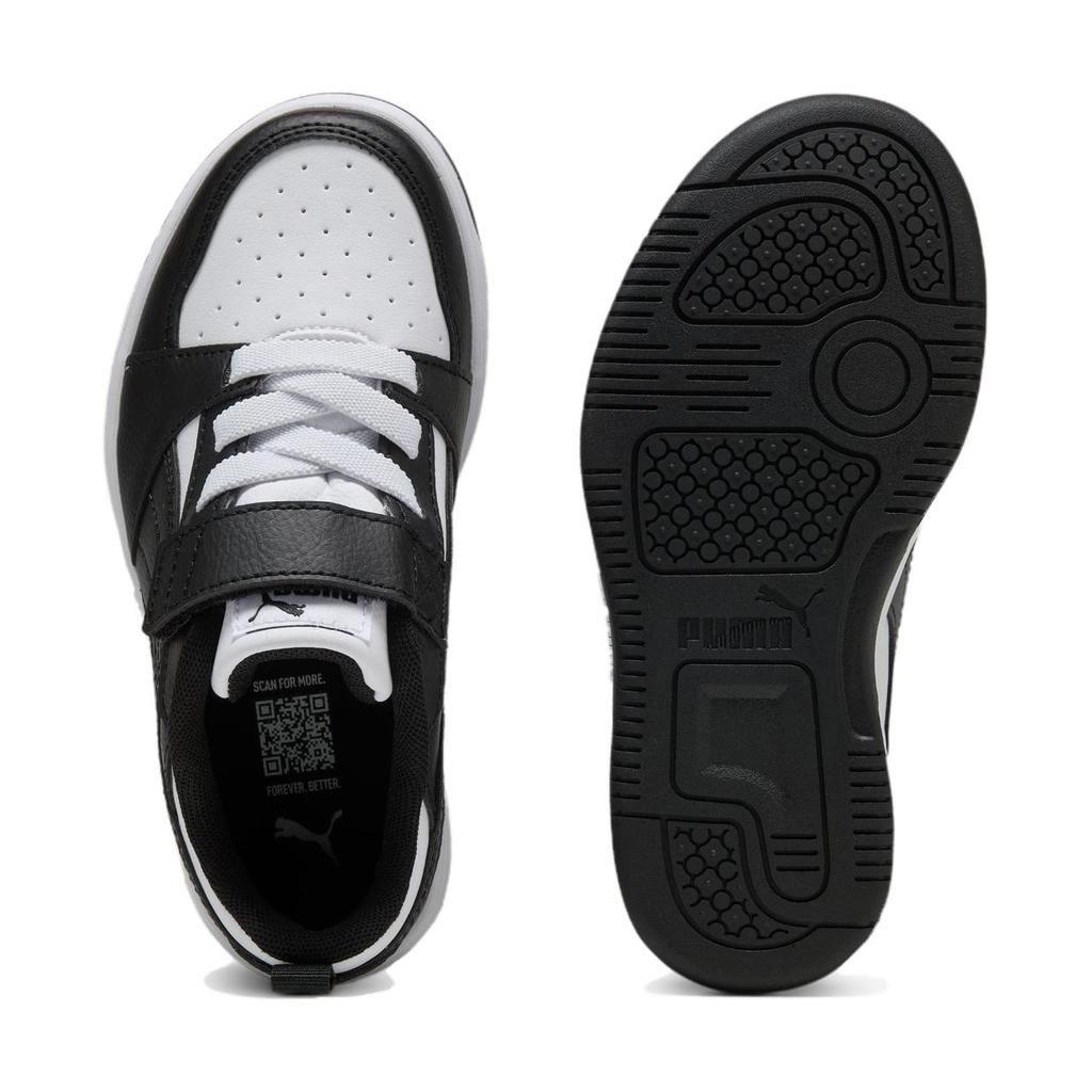 Puma Rebound V6 Lo Classic Versatile Low-Top Kids Skate Shoes Kids Sneakers Black White 397419-01