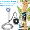 Waterproof Camping Electric Shower Head Handheld Shower Pump  for Backpacking Bathing Car Washing