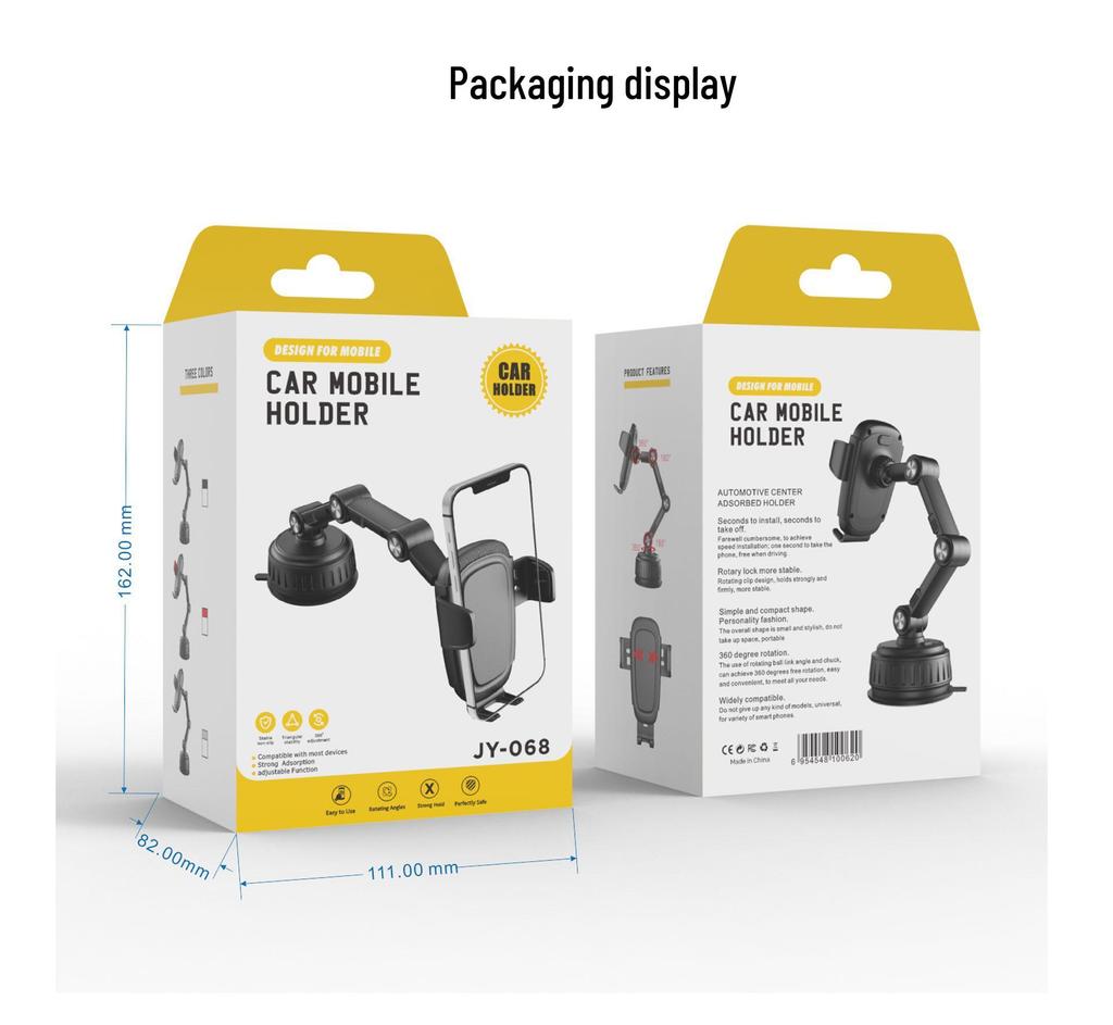 Universal Car Phone Holder with Suction Cup for Windshield & Dashboard