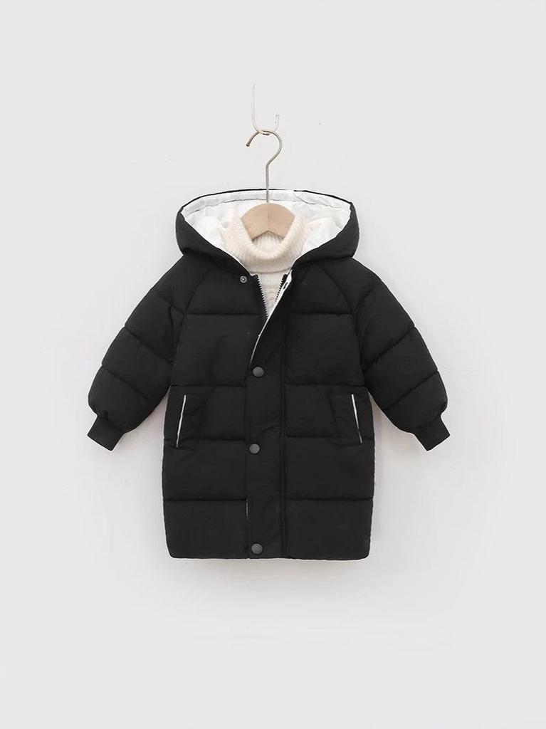 Kids' Winter Thickened Mid-Length Cotton Coat - Boys & Girls Down Jacket for Medium & Large Children