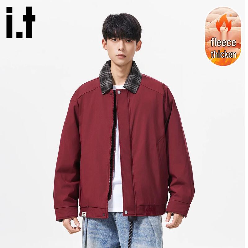 Men s American Casual Plaid Fleece-Lined Padded Jacket 2XL
