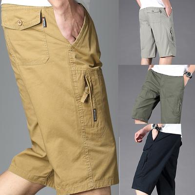 Herren Cargohose Knielange Shorts Klassische Sommershorts Mehrere Taschen Große Größe Baumwollshorts Khaki Armeegrüne Shorts