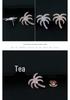 Men's Personalized Coconut Tree Brooch: High-End Zirconia Lapel Pin & Anti-Exposure Button for Women's Shirts