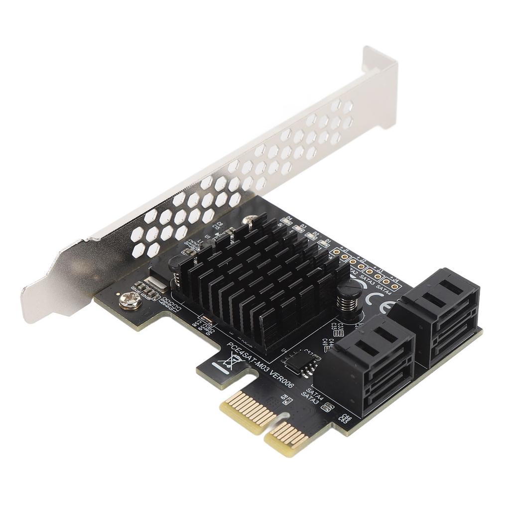 PCIE Serial ATA 3.0 Expansion Card 88SE9215 Chip 4 Port 6 Gbps Adapter Card Hard Disk Conversion Card
