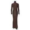 Frauen 2024 Frühling Herbst Mode Langarm Streetwear Bodycon Schwarz Midi Kleid Großhandel Artikel Für Business